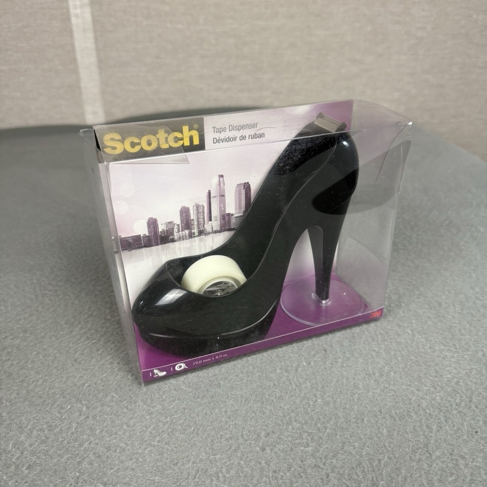 Scotch Tape Black High Heel Shoe Stiletto Tape Dispenser 2010 NEW OS